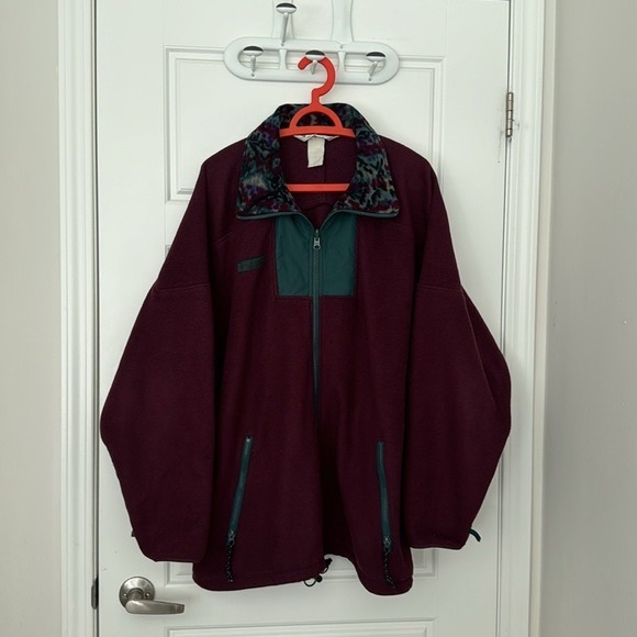 COLUMBIA Purple and Green Full Zip Long Sleeves Fleece Pullover in XL - Picture 4 of 14